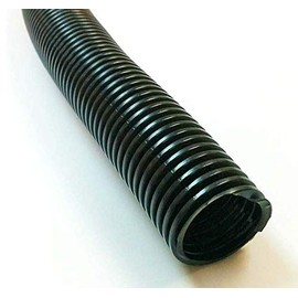 Electriduct 3/8" Split Wire Loom Tubing Polyethylene Corrugated Flexible Conduit (0.375 Inch ID) - Black - 10 Feet