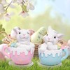 Hodao Ceramic Bunny Mugs with Whipped Cream Topping, Set of