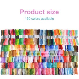 FUNCYboo 150 Skeins Embroidery Floss, Embroidery Thread Friendship Bracelet String Multi Color Cross Stitch Threads for Gifts Art Embroidery Bracelets Crafts, 150 Colors