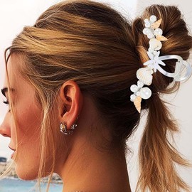 Reaky Starfish Hair Claws Silver Metal Hair Claws Mermaid Clips Pearl Hair Accessories for Women