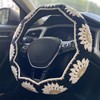 Handmade Crochet Black Granny Square Car Steering Wheel Covers Universal
