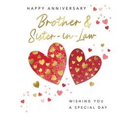 Piccadilly Greetings Anniversary Card, Brother & Sister-in-Law - 8 x 6 inches