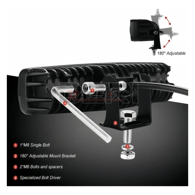 Faros Barra 4 Leds Lupa 8d 6000lm Autos Motos Alta