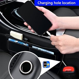 Organizador de relleno para asiento de coche, asiento delantero y organizador de huecos, accesorios de coche ajustables para teléfonos, anteojos,...  