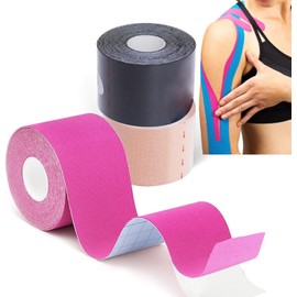 Kinesiology Tape 3Roll*5m of Elastic Muscle Support Tape, Rock Tape Stickiness Lasts 5-7 Days for Exercise, Sports & Injury Recovery, Body Tape, Boob Tape, Physio Tape, Trans Tape, Athletic Tape