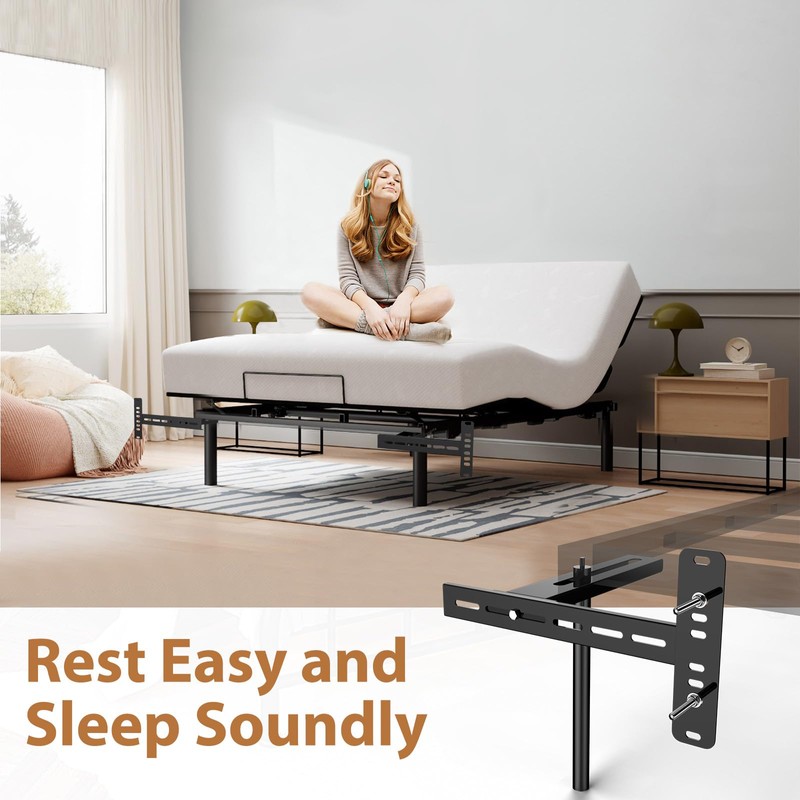 Universal Bed Headboard Brackets, Adjustable Bed Base for Twin/King/Queen/Full Size