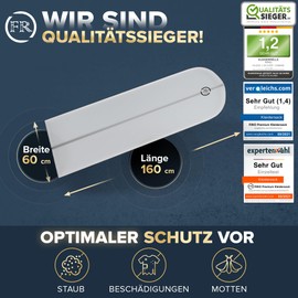 FiRiO® 8 x Sturdy Garment Covers - Premium Garment Bags Mothproof, Breathable & Waterproof - High-Quality Clothes Protective Covers for Suit & Shirt - Transparent Garment Bag - 120 x 60 cm,