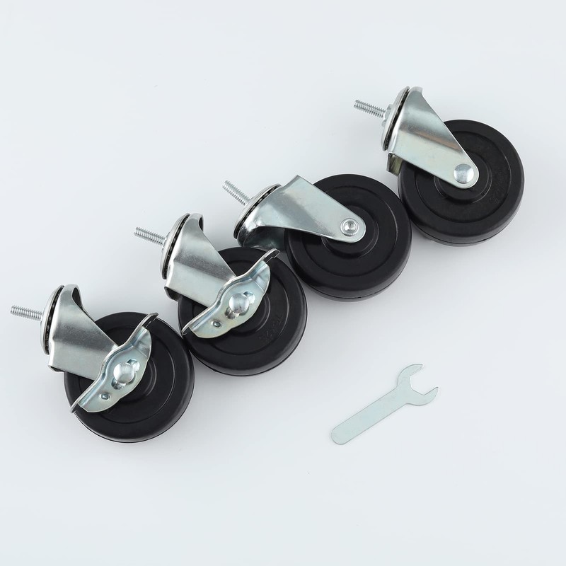 3 Inch Heavy Duty Caster Wheels, 1/4 inch Thread Stem,