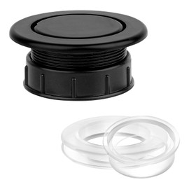2 Patio Table Umbrella Hole Ring Plug Sets, Outdoor Parasol Cover Insert for Yard, Garden, Pool, Camping (Clear, Black)