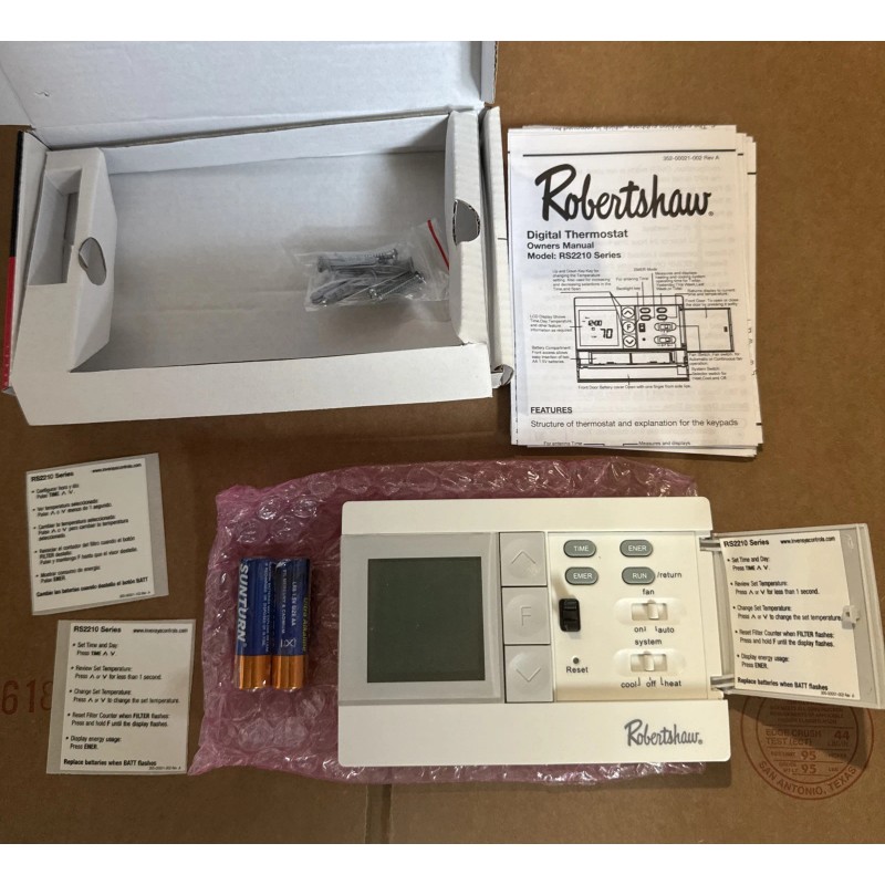 Robertshaw New Robertshaw RS2210 Digital Non-Programmable Thermostat Multi (2 Heat/1