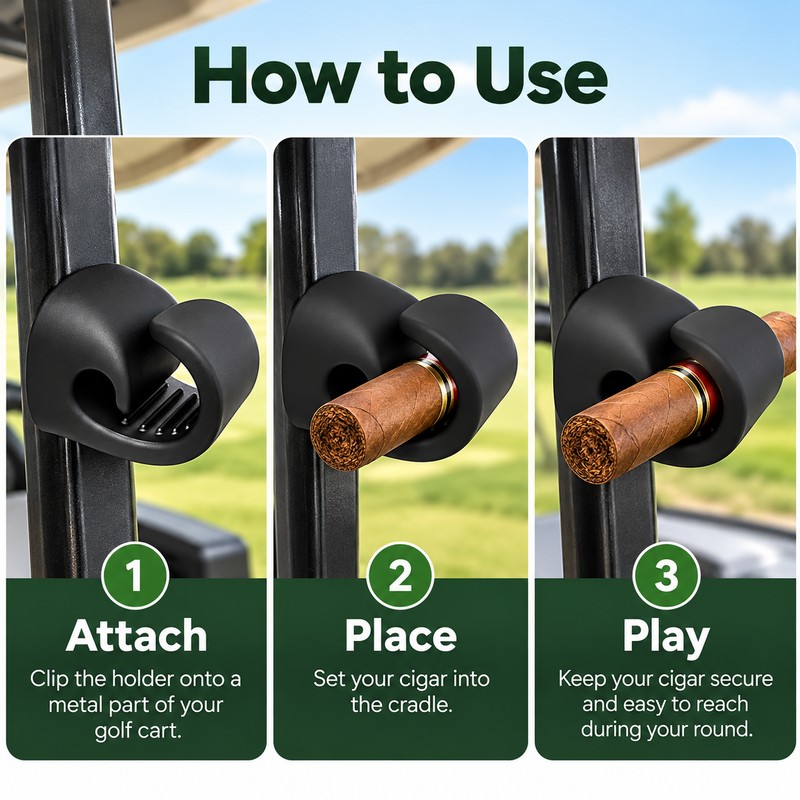 Magnetic Golf Cigar Holder for Golf Carts – Flexible Silicone