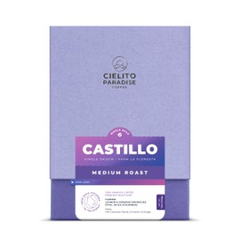 Cielito Paradise Castillo Coffee - Medium Roast Whole Bean from Huila Colombia, Silky with Milk Chocolate, Panela, Cinnamon & Orange, 12oz