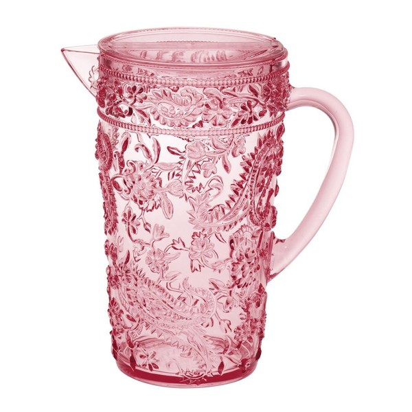 Leading Ware 2.5 Quarts Water Pitcher with Lid, Paisley Unbreakable