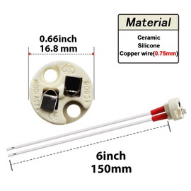 DiCUNO G4, GU5.3 Bi-Pin Ceramic Base Socket, MR16, MR11 Halogen Incandescent LED Bulb Holder Wire Connector (6pcs)