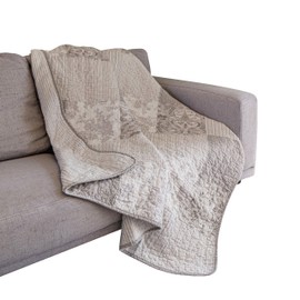 SLPR Silver Linings Cotton Patchwork Quilted Throw - 50" x 60" | Grey Farmhouse Lap Quilt for Couch and Bed