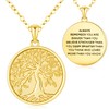 Aniu Gold Tree of Life Necklace for Women Sterling Silver Inspirational Necklace Family Tree Necklace for Mom Daughter Birthday 2024 Graduation Gift Jewelry