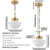 youngrender Schoolhouse Pendant Fixtures, 9" Brass Gold Milk Glass Pendant