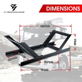 JY PERFORMANCE Semi-Truck Spare Tire Rack, Adjustable Tire Carrier, Ratchet Strap Chain, Black, DAC927