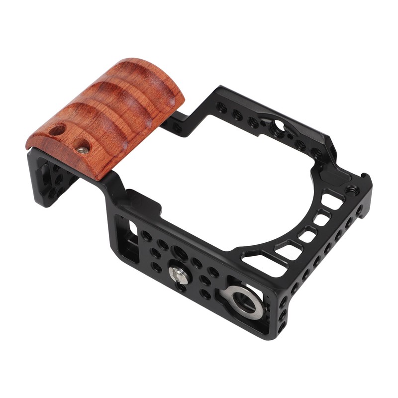 Aluminum Alloy Camera Cage with Wooden Handle Protective Frame with
