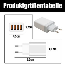 Powice 24 W USB A Charger, 5 V/4.8 A USB Charger Multiple, 4 Port USB Plug Multiple, Plug USB, USB Adapter, USB Adapter Socket Suitable for Mobile Phones, Headphones and Other Small Devices