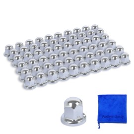 Wellvie Classy Nut Cap 33mm ISO Standard Round Stainless Steel Height 51mm 20+1pcs/60+1pcs Large 10-Hole Universal Decotra (60+1pcs) [Parallel Import]