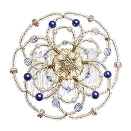 Beaded Kippah for Women - Elegant Blue