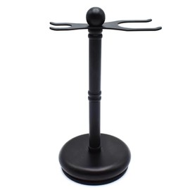 Parker Deluxe Black 2-Prong Razor and Brush Shave Stand