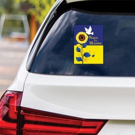 Stand with Ukraine Sticker Vinyl Decal, Stand with Volodymyr Zelensky Sticker, Support Ukraine, Ukrainian Flag Bumper Sticker, VP15086-6" x 4.5"