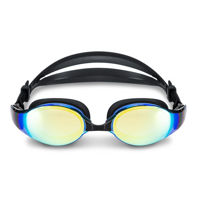 MaiKud Unisex Swimming Goggles with Mirrored Lenses (Black)