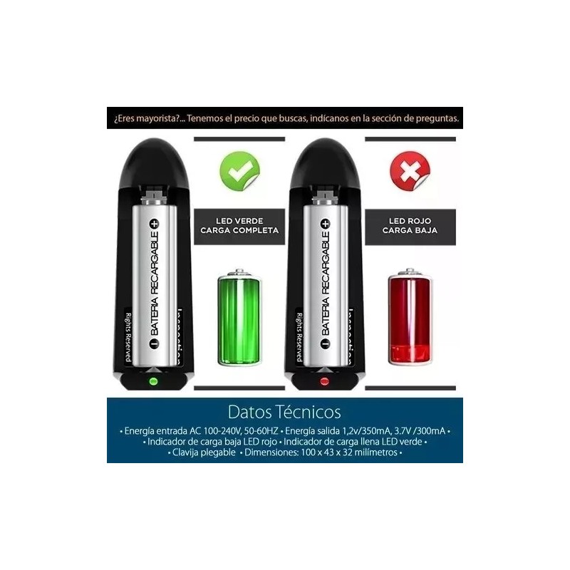 Taej 85 Pack 10 Cargadores Para Pila Bateria 18650 17670