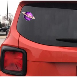 Purple Saturn Astrophile Aesthetic Sticker For Car, Bike, SUV, Truck, Helmet, Laptop, Water Bottle, Notebook, Decal window, Guitar, Skateboard, Bumper Vinyl Waterproof sticker 5 inch (Design 8)