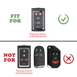 TANDRIVE 5-Button Key Fob Cover for Jeep 2025 2026 Grand Cherokee Wagoneer, Silicone, 2-Pack, Black