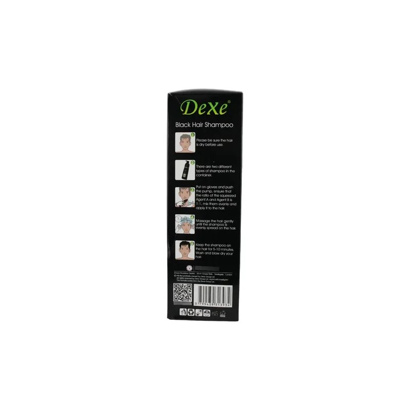 Shampoo Con Tinte Cubre Canas Dexe 400 Ml Color Negro