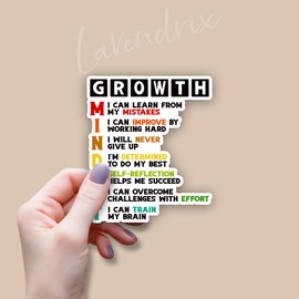 (3pcs) Growth Mindset Meaning Sticker Funny Motivational Sayings Inspirational Quotes Vinyl Decal for Tumbler Laptop Car Water Bottles Books Phone - Size 3x2.7