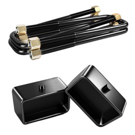 STZJAYE 3" Rear Lift Block Kit Compatible with Chevy Silverado 1500 GMC Sierra 1500 1999-2024 2WD/4WD | with Grade-8 U-Bolts | for Leveling & Towing | 99CH-3R