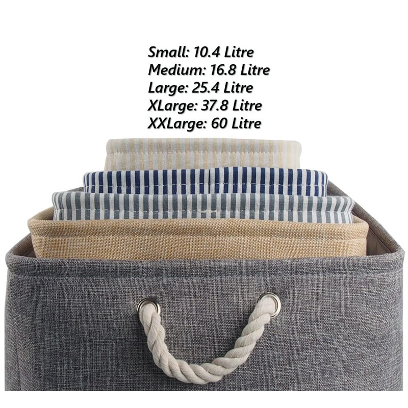 Mangata Foldable Storage Boxes, Large Fabric Baskets, Pack of 3