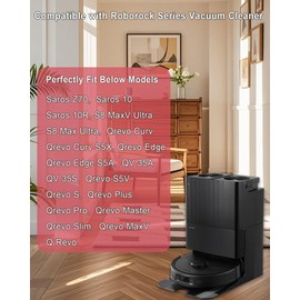 E-HAO Pack de 12 bolsas de aspiradora desechables de repuesto para Roborock Saros Z70/10/10R, S8 Max/MaxV Ultra, Q revo, Qrevo S5V/S/Plus/Pro/Master/Slim/MaxV/Curv/Edge y QV series