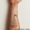 'Stripe Sailboat' Temporary Tattoo - Water Resistant, Skin-Safe, Non-Toxic Transfer