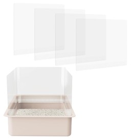 QNBCAA 4Pcs Cat Litter Box Pee Shields Litter Box Shields Litter Box Splash Guard for Open Top Litter Box Litter Box Privacy Screen Transparent Easy Clean -Litter Box Not Included