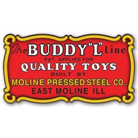 Vintage Repop BUDDY L Tin Wind Up Toy Truck Decal Sticker 6 x 3 Inch