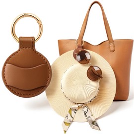 Niveaya Upgraded Magnetic Hat Clip for Hanging Sunglasses, Stylish Hat Clip for Travel Bag Luggage Backpack, Strong Magnet Hat Holder, Hands-Free, Beach Cruise Vacation Essentials, 1-Pack Brown