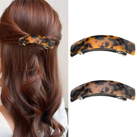 Tortoise Shell Hair Clip French Hair Pins Barrettes for Women Retro Style Vintage Hair Accessories Headwear Hair Jewelry 2 PCS Acetate Hair Clips Pin for Long Short Fine Hair No Slip