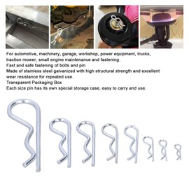 Keenso 125 Piezas de Chavetas,Pasador de Chaveta de Acero Inoxidable Tipo R Tipo B, Tamaño 8 M1-M3.5, Pasador de Enganche de Horquilla de Chaveta para Automoci