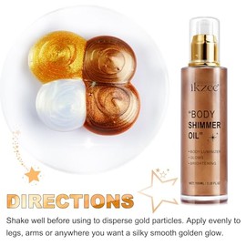 UCANBEMAKEUP - Aceite corporal iluminador 100 ml, hidratante de larga duración, iluminador corporal y facial, líquido resistente al agua