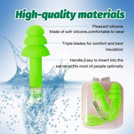 12 Pares Tapones para Oídos de Silicon,Tapones Oídos Nadar con Cuerda | Reutilizables, Tapones para los Oidos para dormir Reducir, Suaves Impermeables