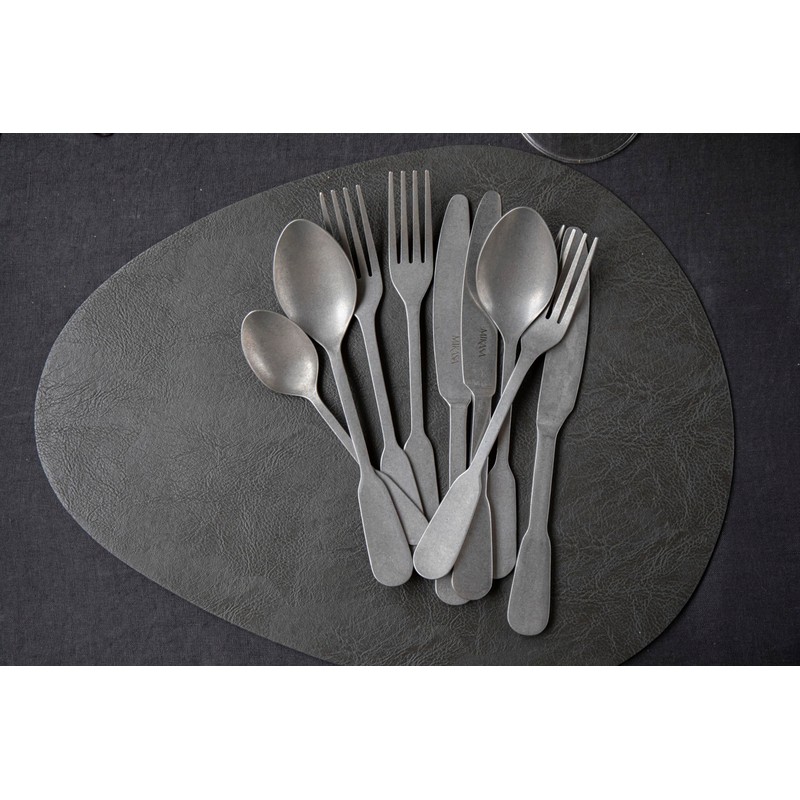 Mikasa 4pc PU Pebble Placemats, Slate Grey, 38cm x 30cm,