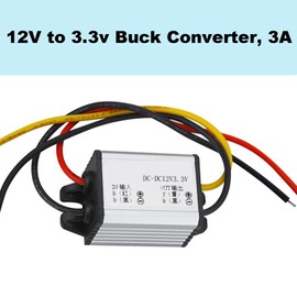 12v to 3.3v Converter DC Step Down Buck Voltage Regulator DC Transformer Power Supply 3A Waterproof Car Converter Compatible with Led Light Car Truck Boat