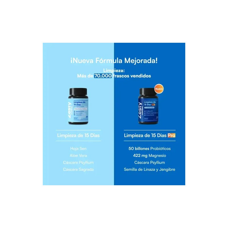 Zesty Nutrition Limpieza Días Pro Recuperación Intestinal Paquete Frascos Fórmula