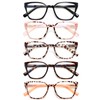 EYEURL 5-Pack Cat Eye Reading Glasses for Women Oversized Blue