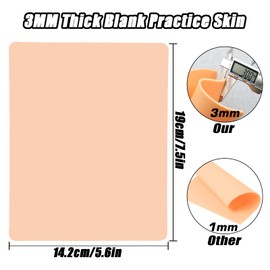 3mm Tattoo Skin Practice - YONGDA 5pcs Blank Tattoo Practice Skins 7.5 * 5.6 inches Double Sides Practice Skin Fake Tattoo Soft Skin for Beginners and Artists